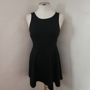 Forever 21 Black Cutout Back Fit Flare Dress Women's Size Medium